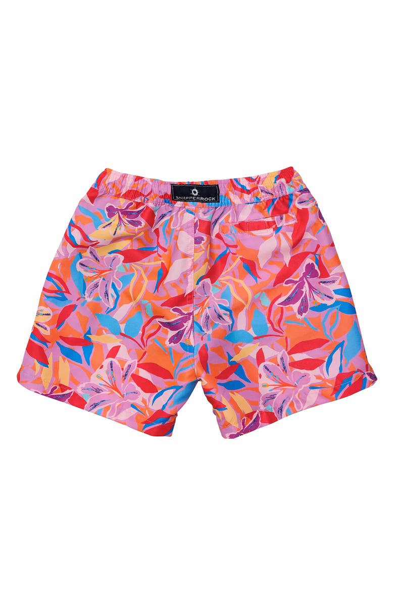 Snapper Rock Kids' Sunset Swim Trunks, Alternate, color, Multi Pink