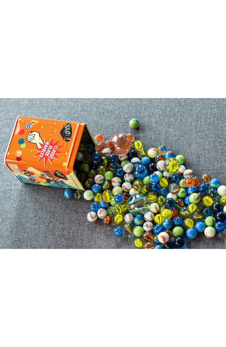 Toysmith Neato Classics 160 Marbles In A Tin Box, Alternate, color, Multicolored
