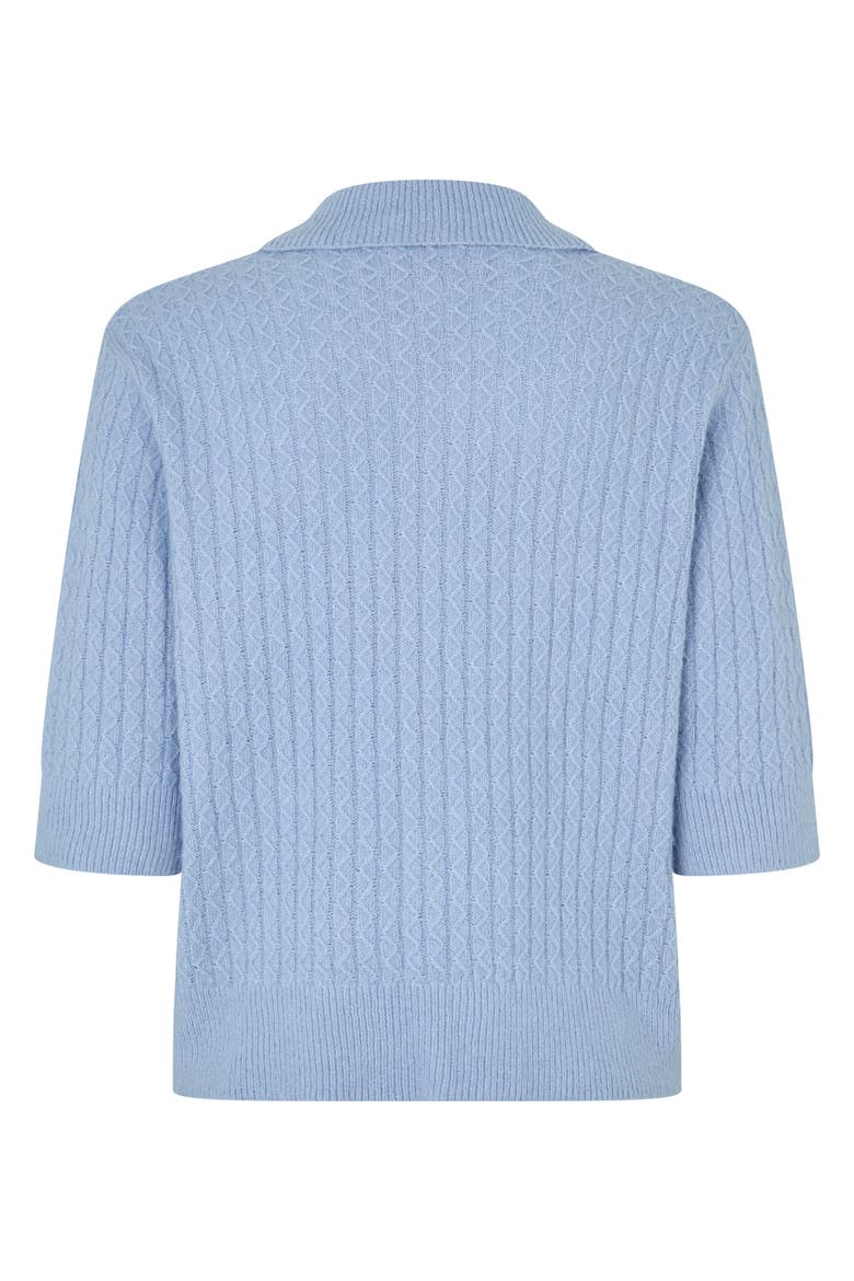 MaFynoria Short Sleeve Relaxed Knit Polo, Alternate, color, Powder Blue