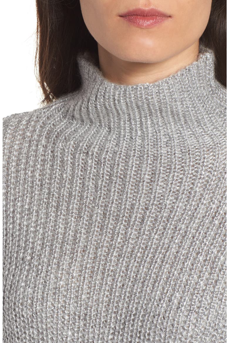 Rib Knit Sweater, Alternate, color, GREY HEATHER