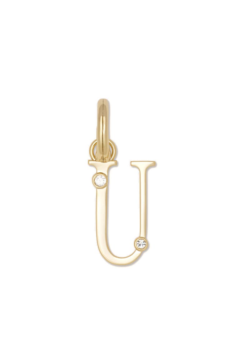 Initial U Charm, Main, color, CLEAR/ GOLD