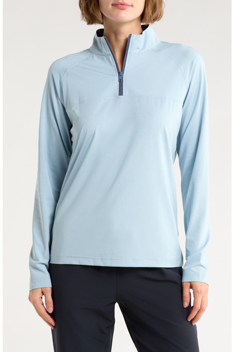 Cook Quarter Zip Pullover, Main, color, SKY HEATHER