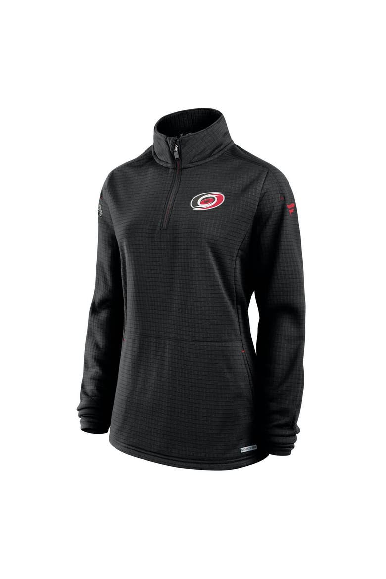 Women's Fanatics  Black Carolina Hurricanes Authentic Pro Rink Lightweight Quarter-Zip Pullover Sweatshirt, Alternate, color, Black