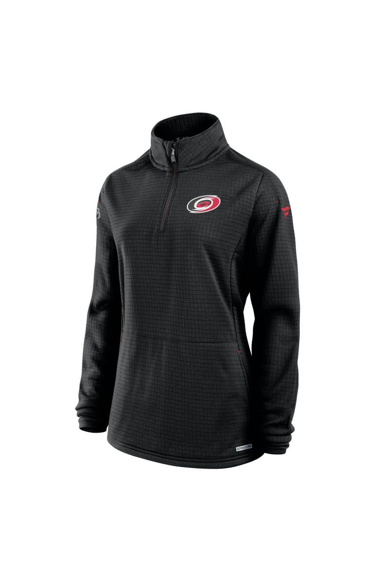 FANATICS Women's Fanatics Black Carolina Hurricanes Authentic Pro Rink Lightweight Quarter-Zip Pullover Sweatshirt, Alternate, color,