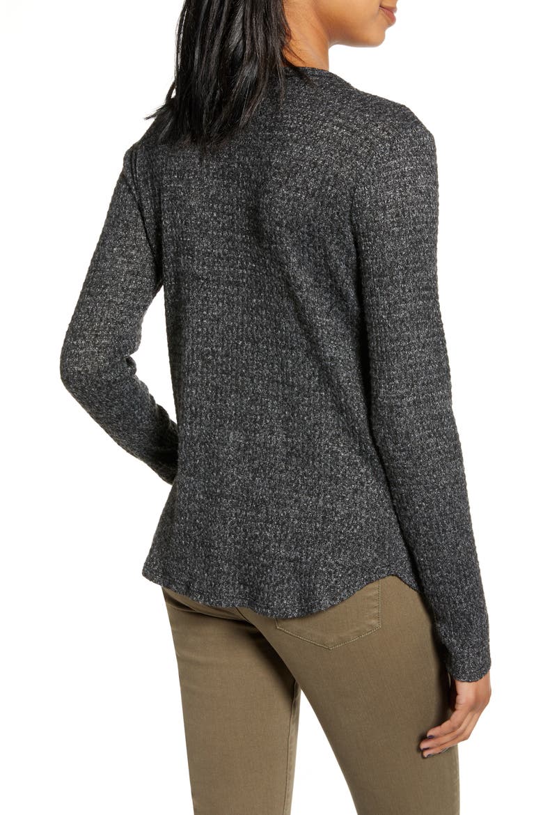 Long Sleeve Thermal Henley Top, Alternate, color, CHARCOAL