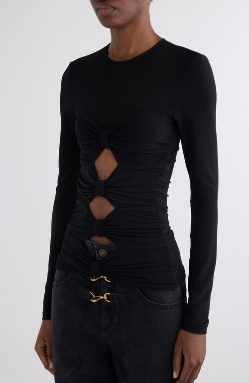 Isabel Marant Gladice Bow Cutout Long Sleeve Knit Top In Black