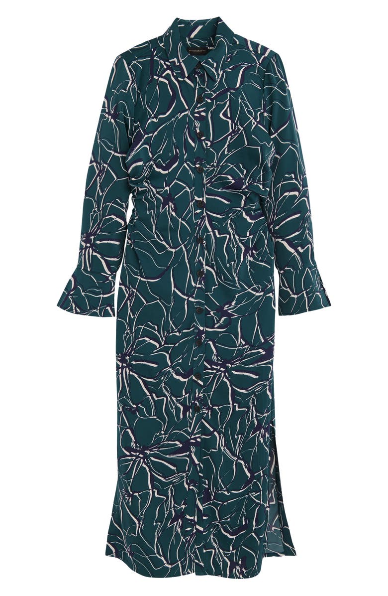 Donna Karan New York Floral Long Sleeve Shirtdress, Alternate, color, Green/ Eclipse