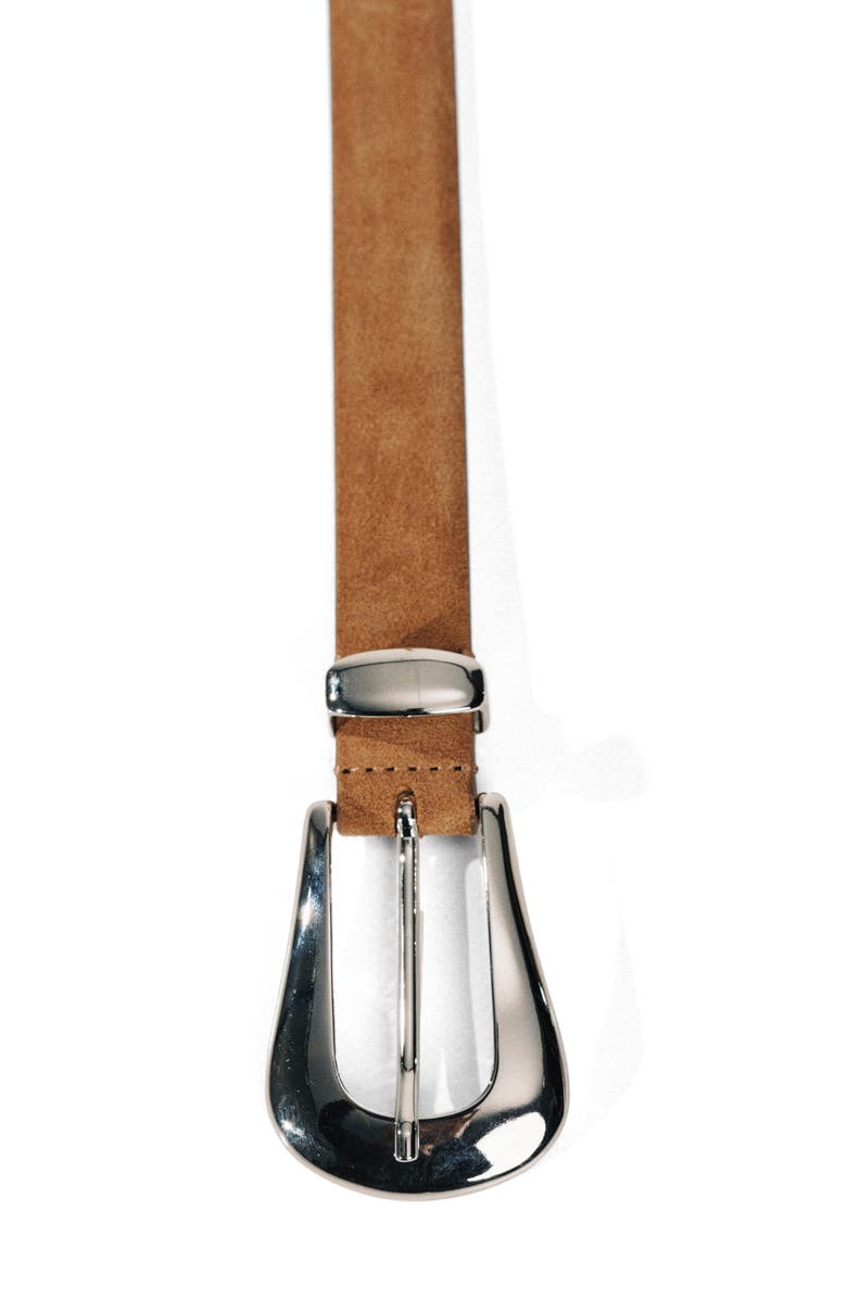 Déhanche Colette Suede Belt, Alternate, color, Caramel/ Silver