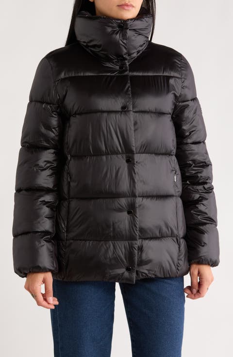 Water Resistant Snap Front Puffer Jacket