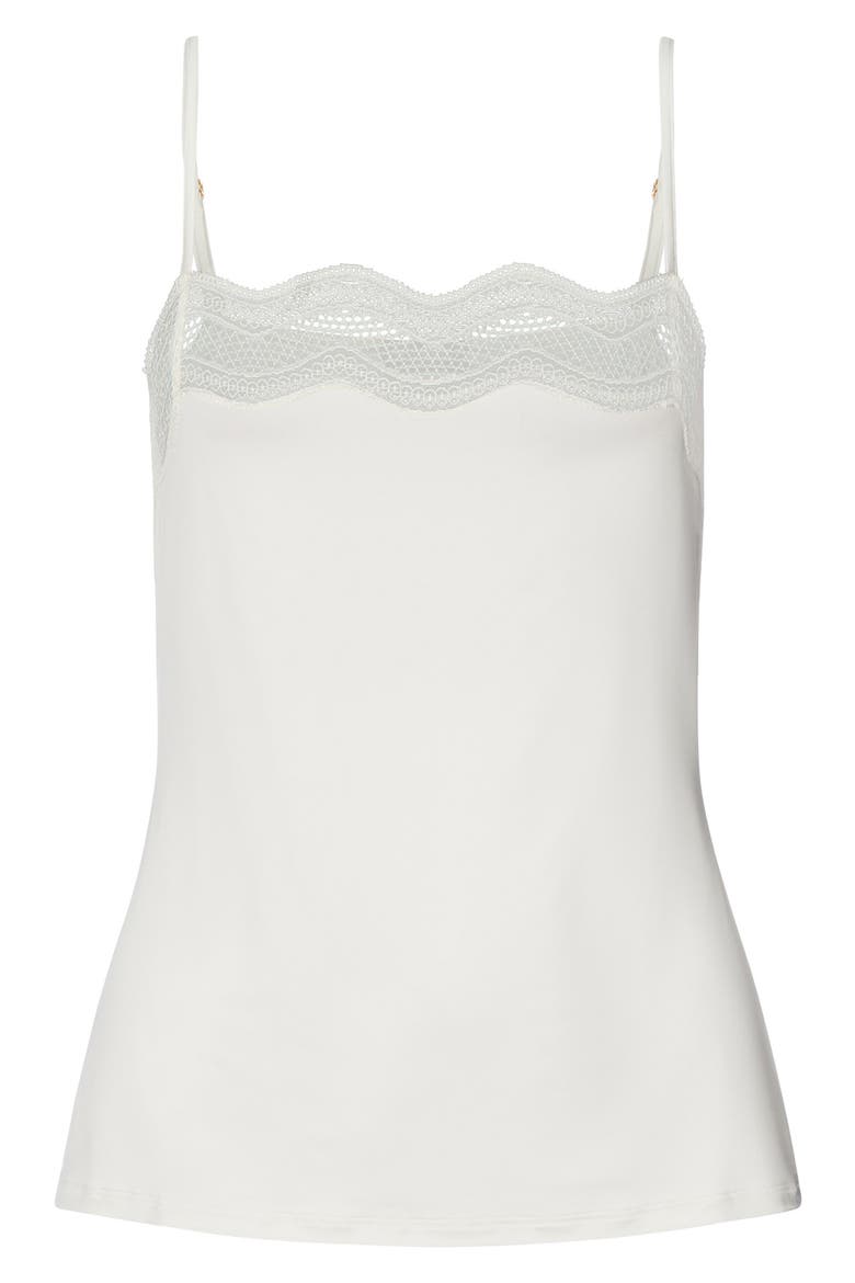 Cira Tulle Lace Trim Camisole, Alternate, color, OFF WHITE