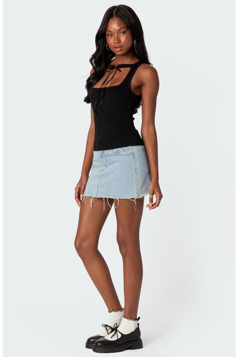 Isabetta Tie Neck Tank, Alternate, color, BLACK