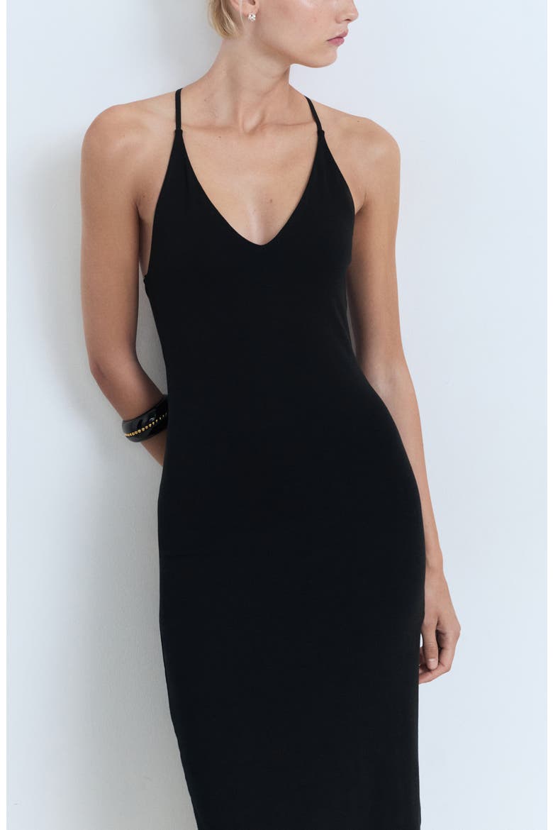 Sleeveless Midi Dress, Alternate, color, BLACK