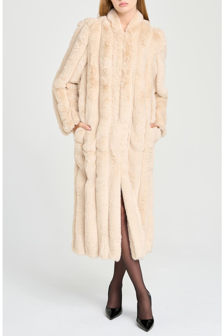 x Rose Lola Bond Faux Fur Coat, Main, color, VINTAGE TAN