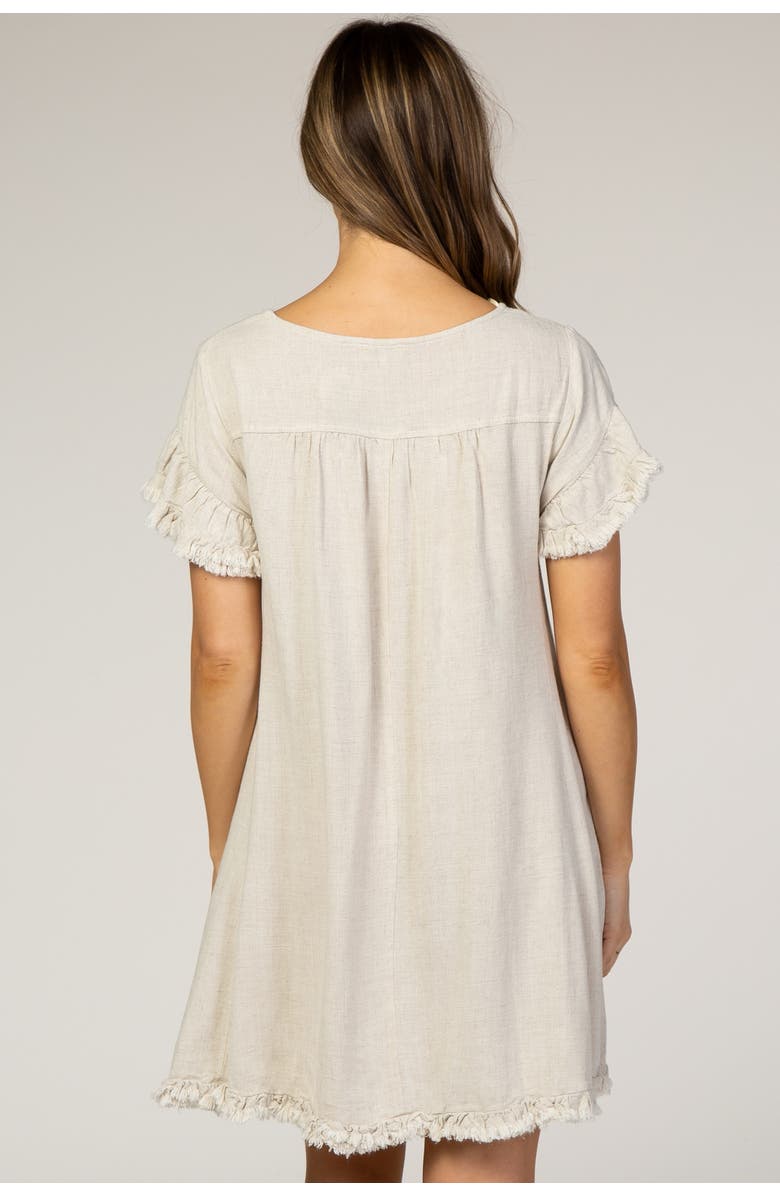 PinkBlush Fringe Linen Dress, Alternate, color, Beige