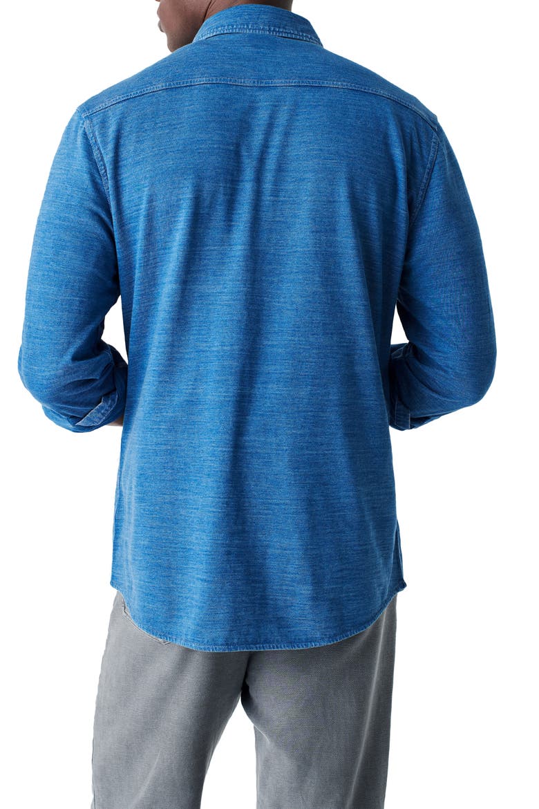 Knit Seasons Organic Cotton Button-Up Shirt, Alternate, color, MEDIUM INDIGO WASH