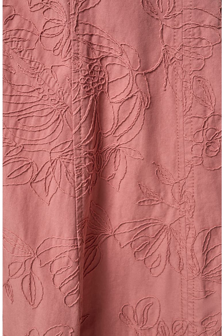 Embroidered Sleeveless Midi Dress, Alternate, color, DESERT CLAY