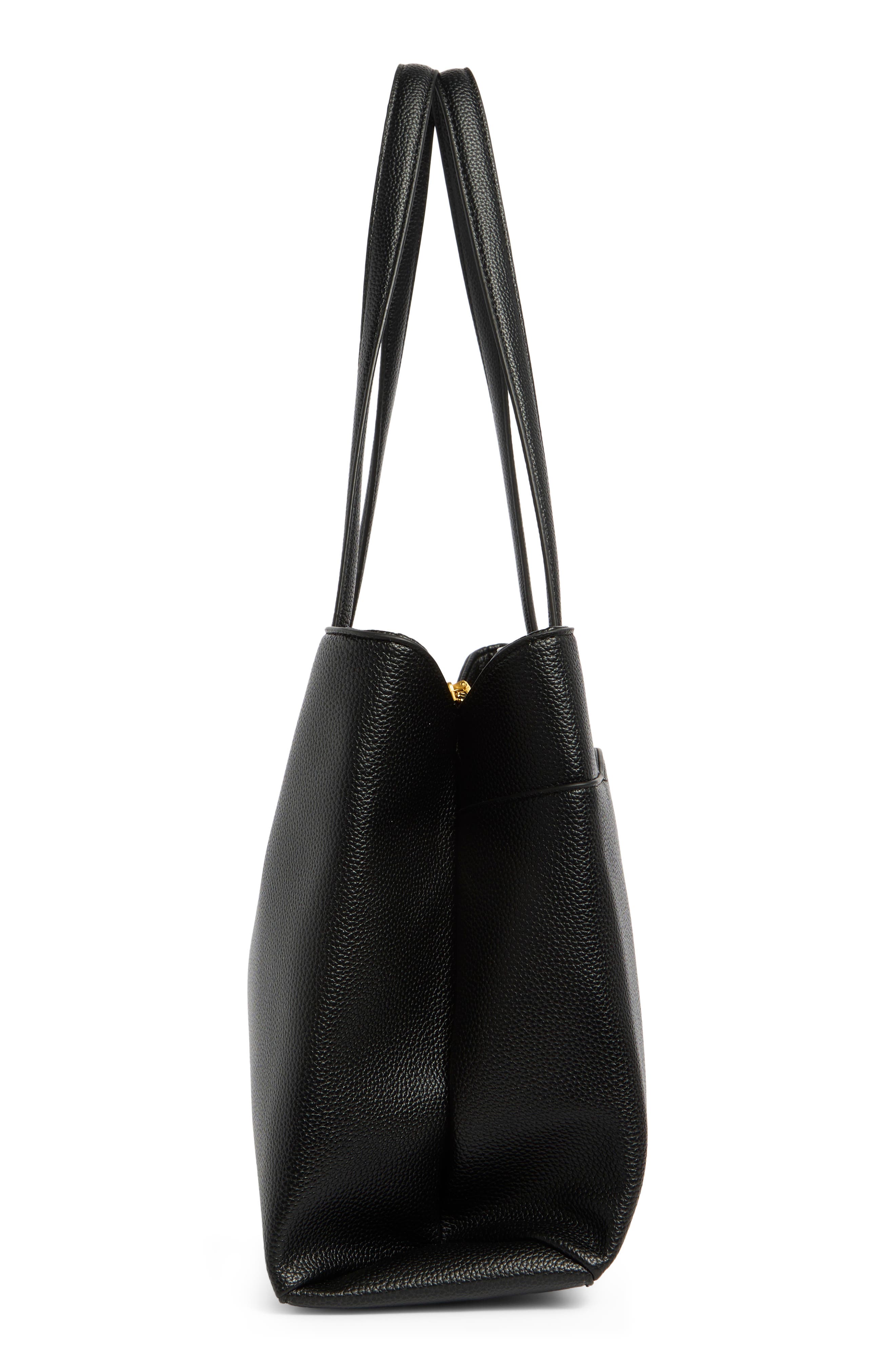 Sabi Faux Leather Work Tote, Alternate, color, BLACK