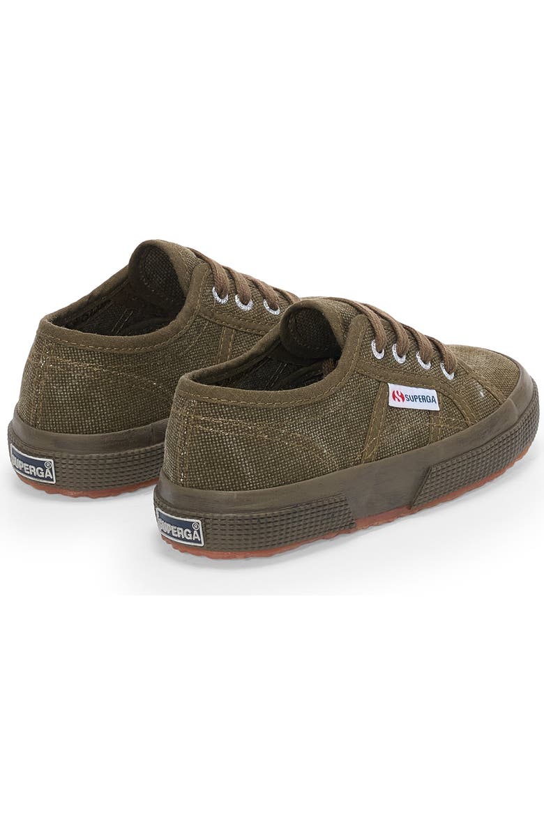 Superga 2750 Kids Cotton Stone Wash, Alternate, color, Full Green Dark Olive Washed