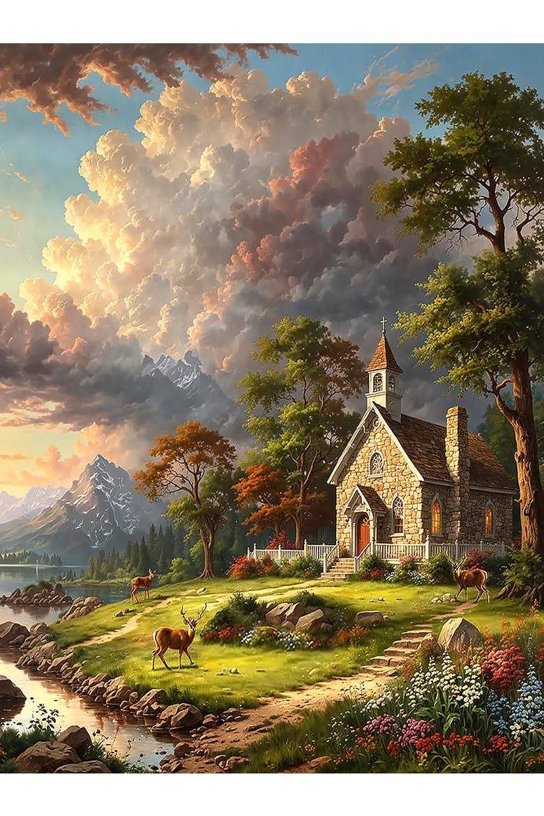 The Stone Church 1000 piece Jigsaw Puzzle for Adults, Alternate, color, Multicolor