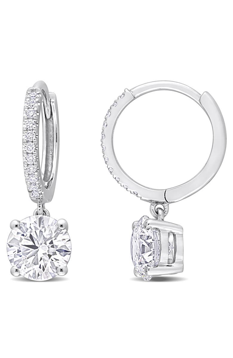 Julianna B. Lab-Grown Diamond Dangle Huggie Earrings 14k, Main, color, White Gold