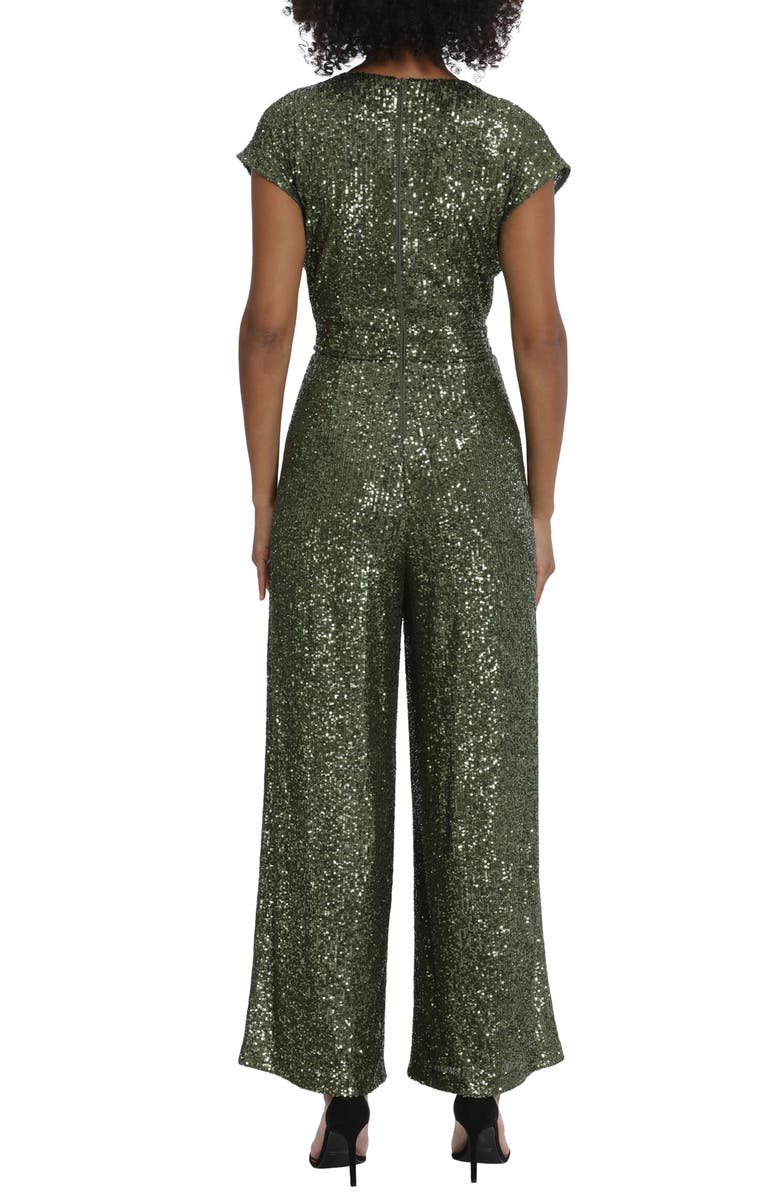 Maggy London Sequin Tie Waist Wide Leg Jumpsuit, Alternate, color, 