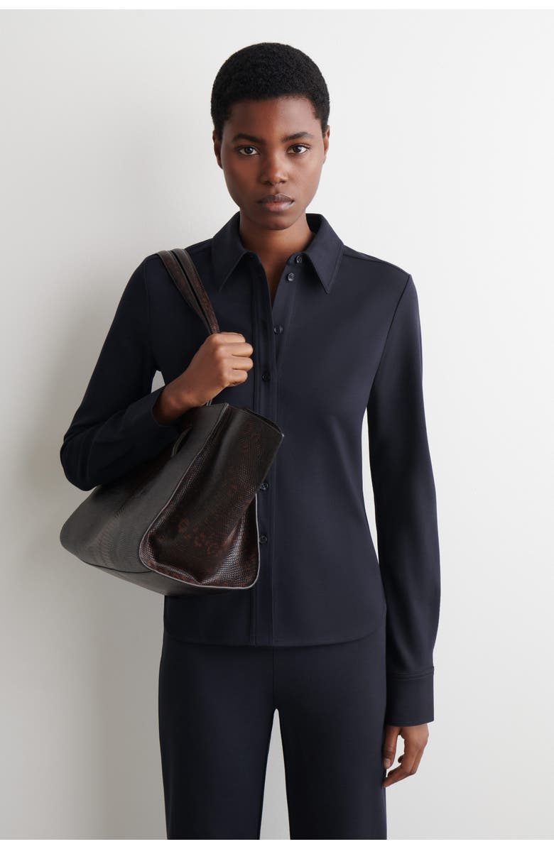 COS Jersey Shirt, Main, color, Navy
