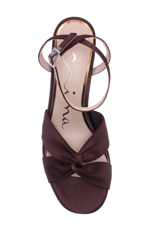 Nina Ashley Ankle Strap Sandal In Chocolate