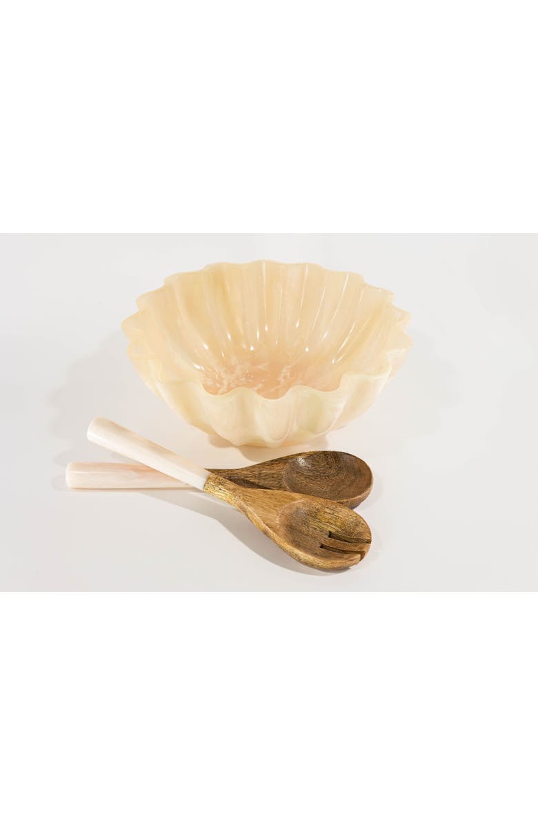 Jeanne Fitz Resin Collection Scalloped Bowl - Cream, Alternate, color, Cream