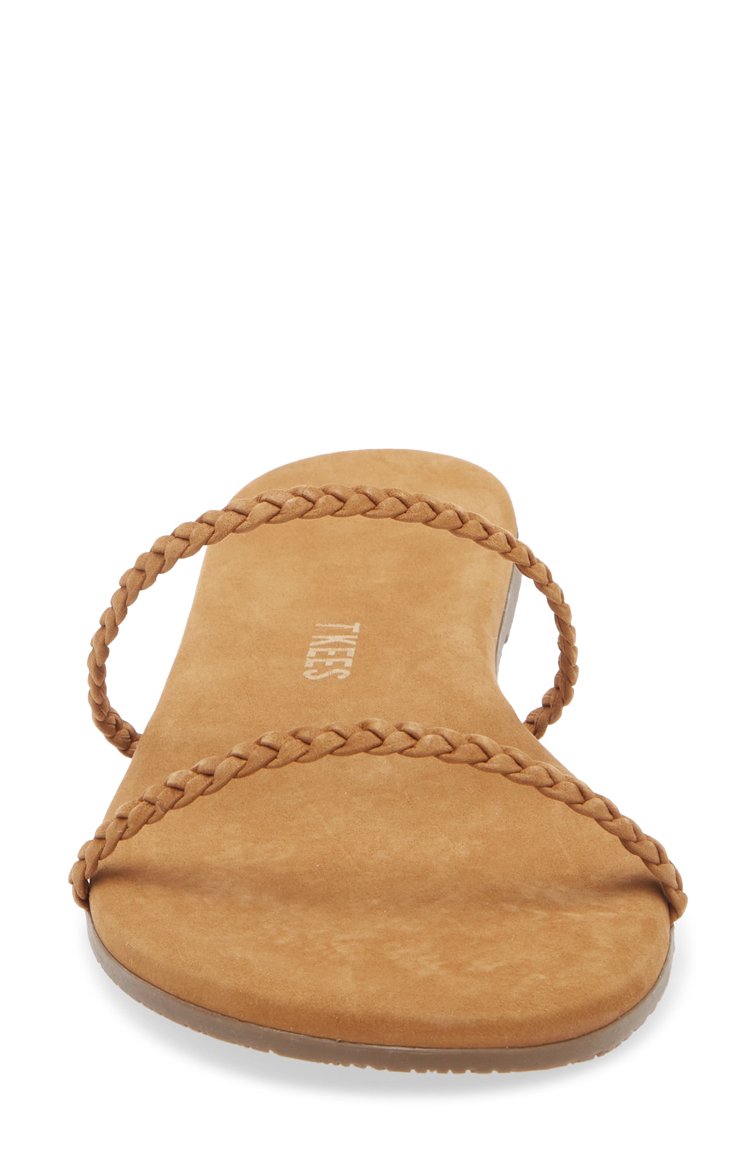 TKEES Gemma Braid Slide Sandal, Alternate, color, Camel