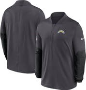 Nike Men's Nike Anthracite Los Angeles Chargers Sideline Dri-FIT Half-Zip Pullover