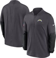 Nike Men's Nike Anthracite Los Angeles Chargers Sideline Dri-FIT Half-Zip Pullover