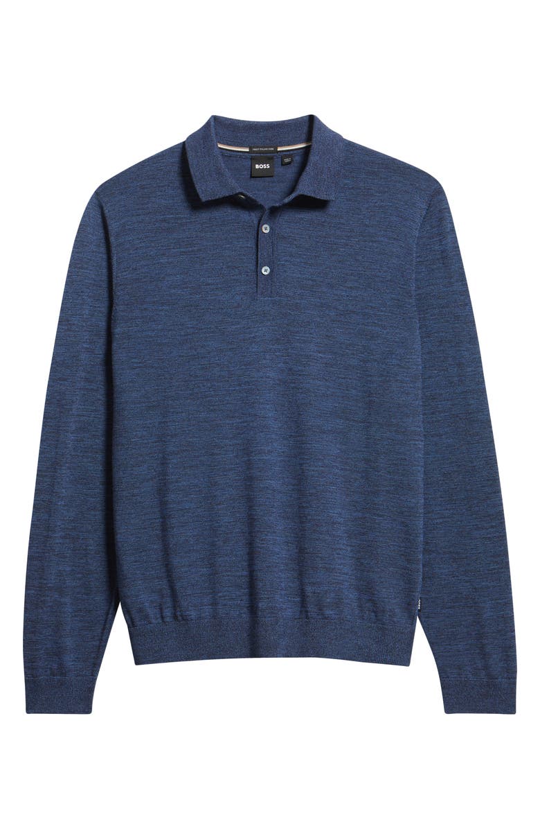 BOSS Lancione Wool Polo Sweater, Alternate, color, Bright Blue