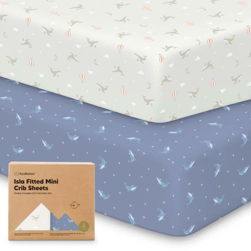 Keababies Isla Fitted Mini Crib Sheets In Marine Muse