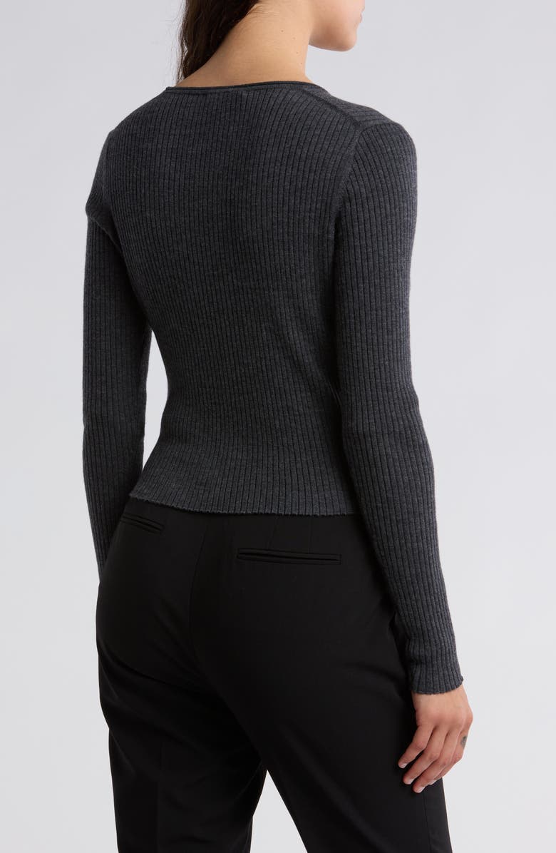 Rebecca Taylor Rib Merino Wool Blend Crop Cardigan Sweater, Alternate, color, 