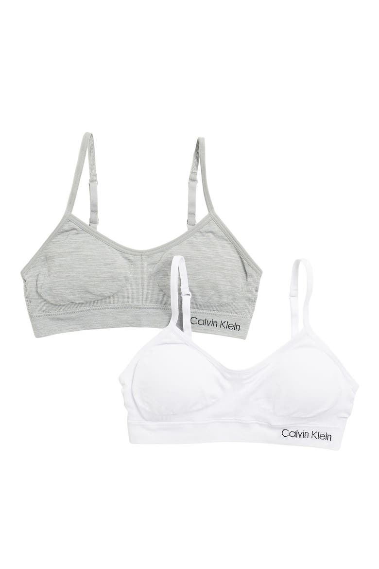 Seamless Soft Crop Bras - Pack of 2, Main, color, HEATHER/WHITE