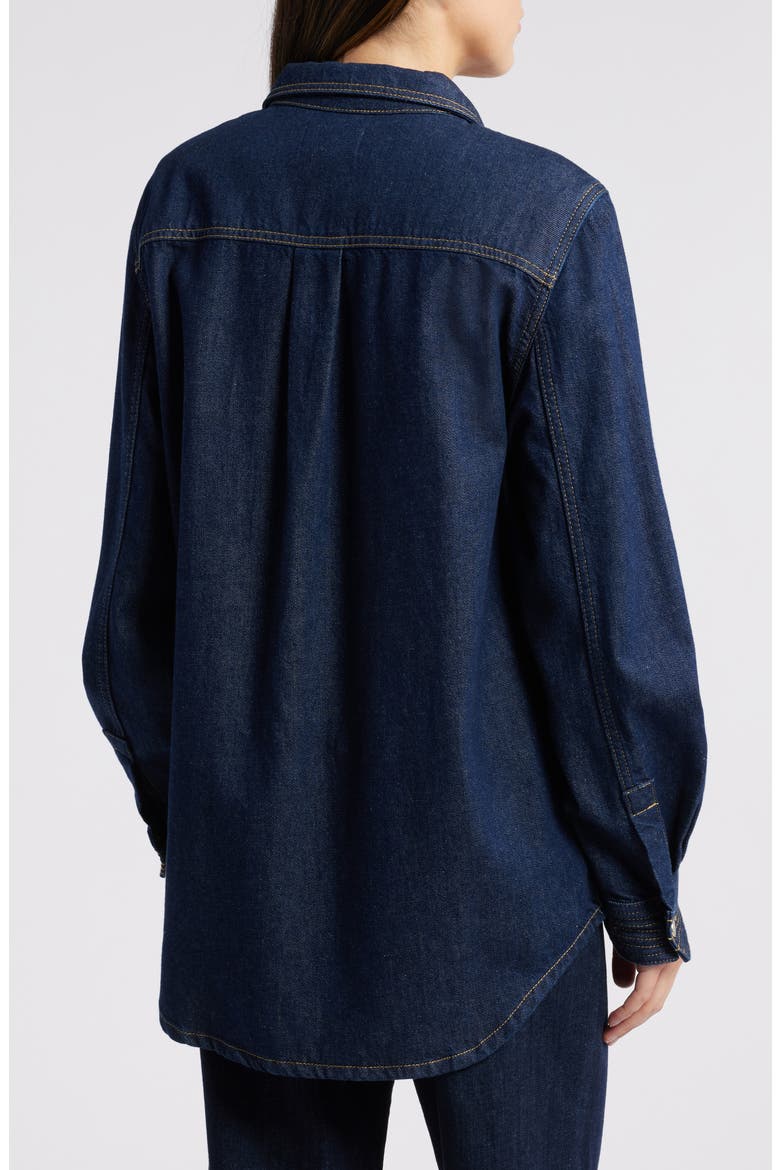 The Trapunto Denim Overshirt, Alternate, color, RINSE