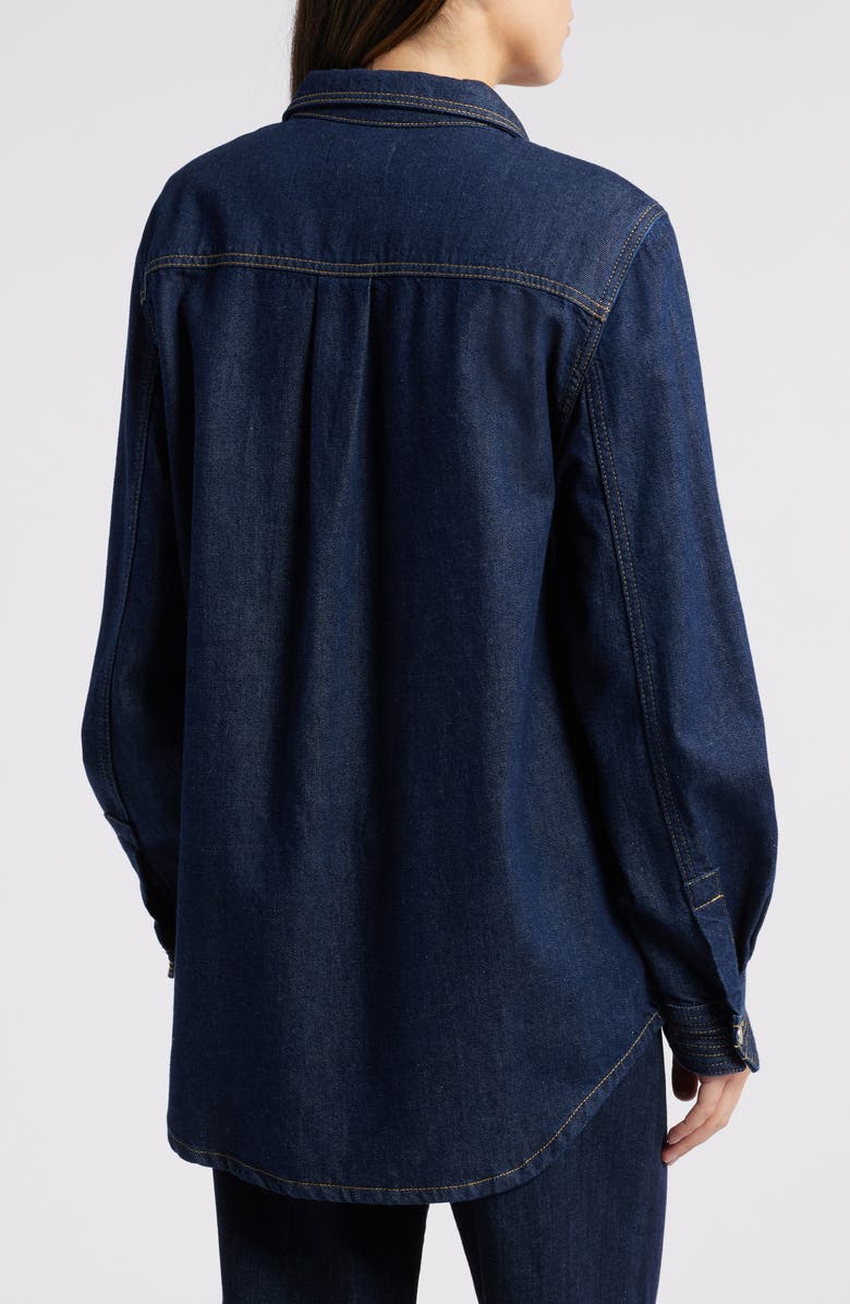 FRAME The Trapunto Denim Overshirt, Alternate, color, Rinse