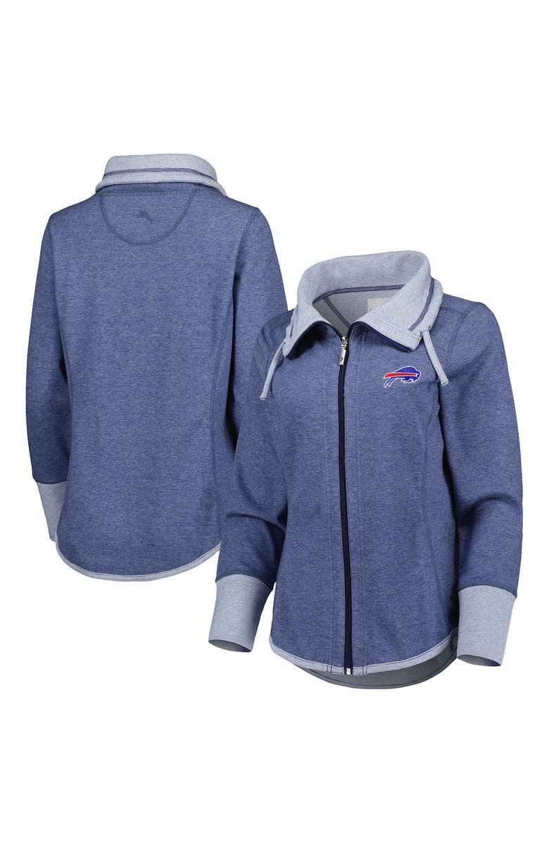 Tommy Bahama Women's Tommy Bahama Heathered Royal Buffalo Bills Sport Sun Fade Full-Zip Sweatshirt, Main, color, Heather Royal