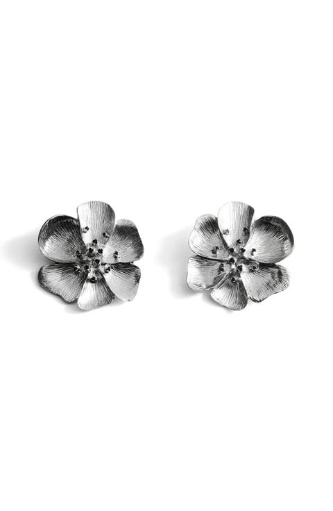 Crystal Flower Stud Earrings