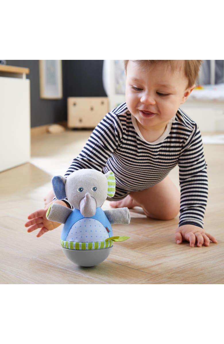 HABA Roly Poly Elephant Soft Wobbling & Chiming Baby Toy, Alternate, color, 