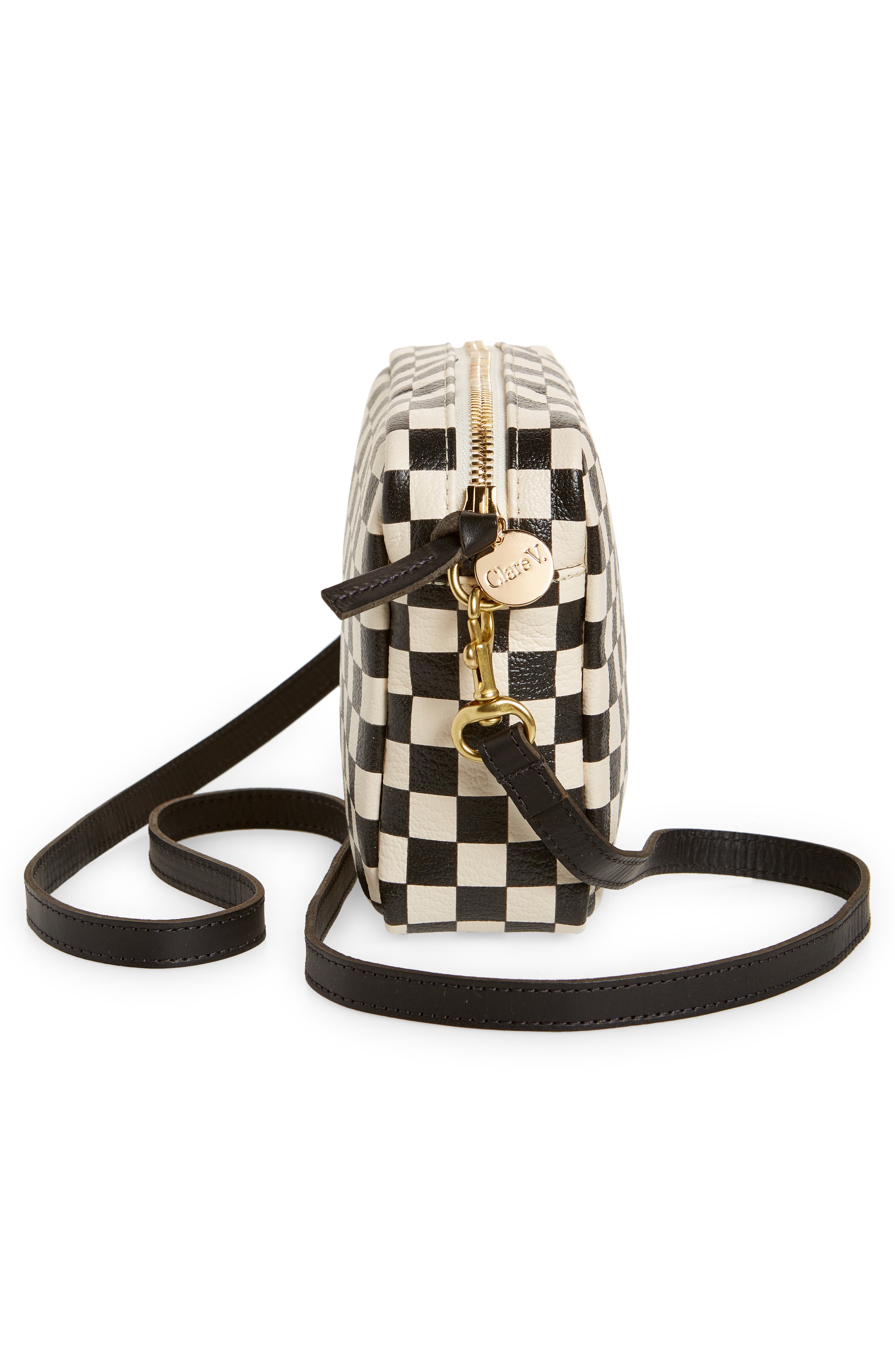 Clare V. Midi Sac Checkerboard Leather Crossbody Bag, Alternate, color, 