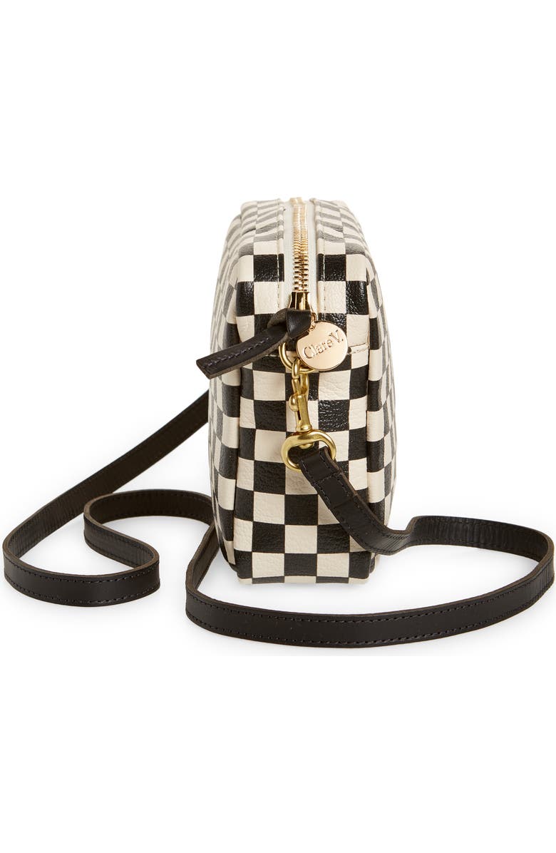 Clare V. Midi Sac Checkerboard Leather Crossbody Bag, Alternate, color,