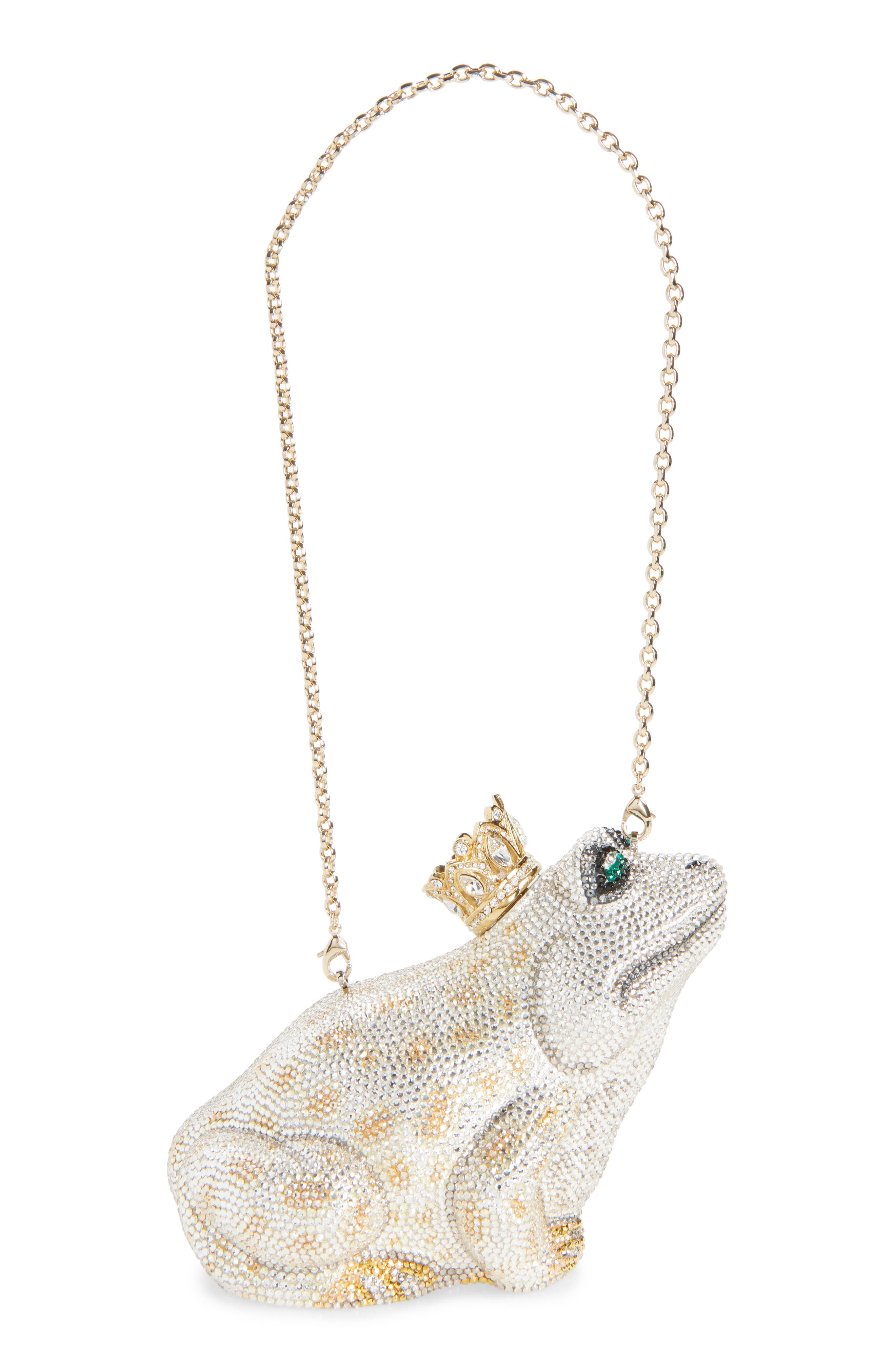JUDITH LEIBER COUTURE Frog Prince Charming Clutch, Alternate, color, Silver Rhine Multi