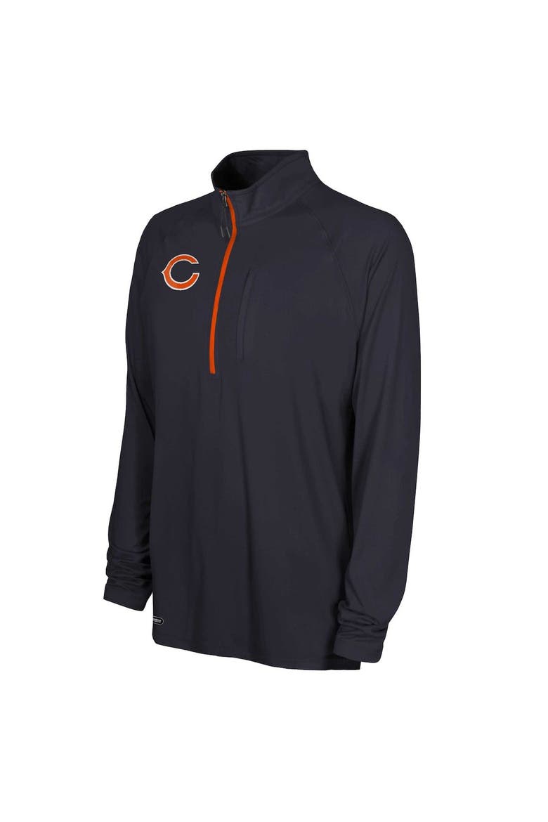 Men's Navy Chicago Bears Combine Authentic Raglan Quarter-Zip Top, Alternate, color, Navy