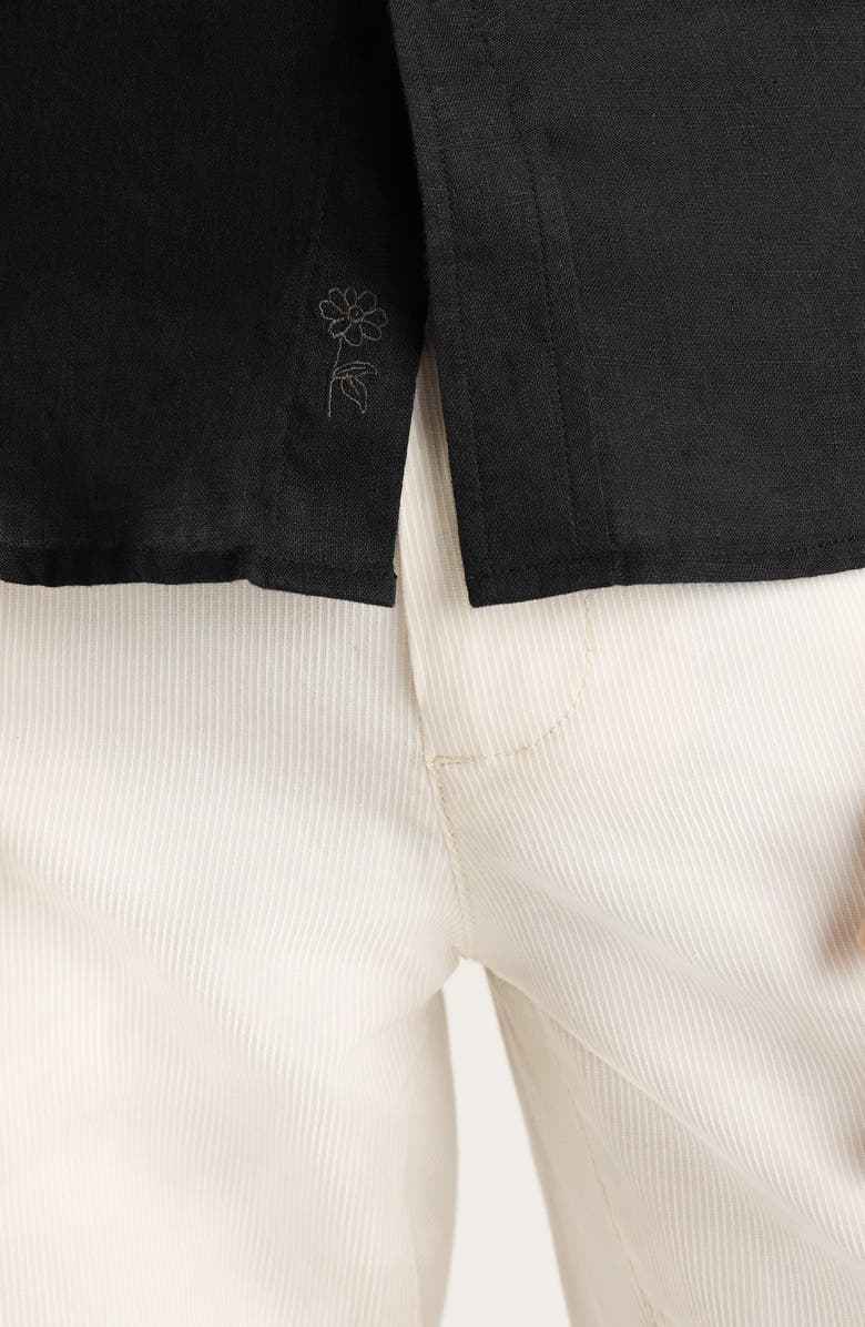 Bonobos Slim Fit Linen Short Sleeve Shirt, Alternate, color, Black Linen