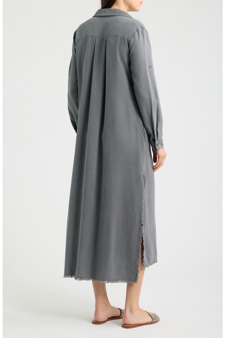 Long Sleeve Maxi Shirtdress, Alternate, color, GUNMETAL