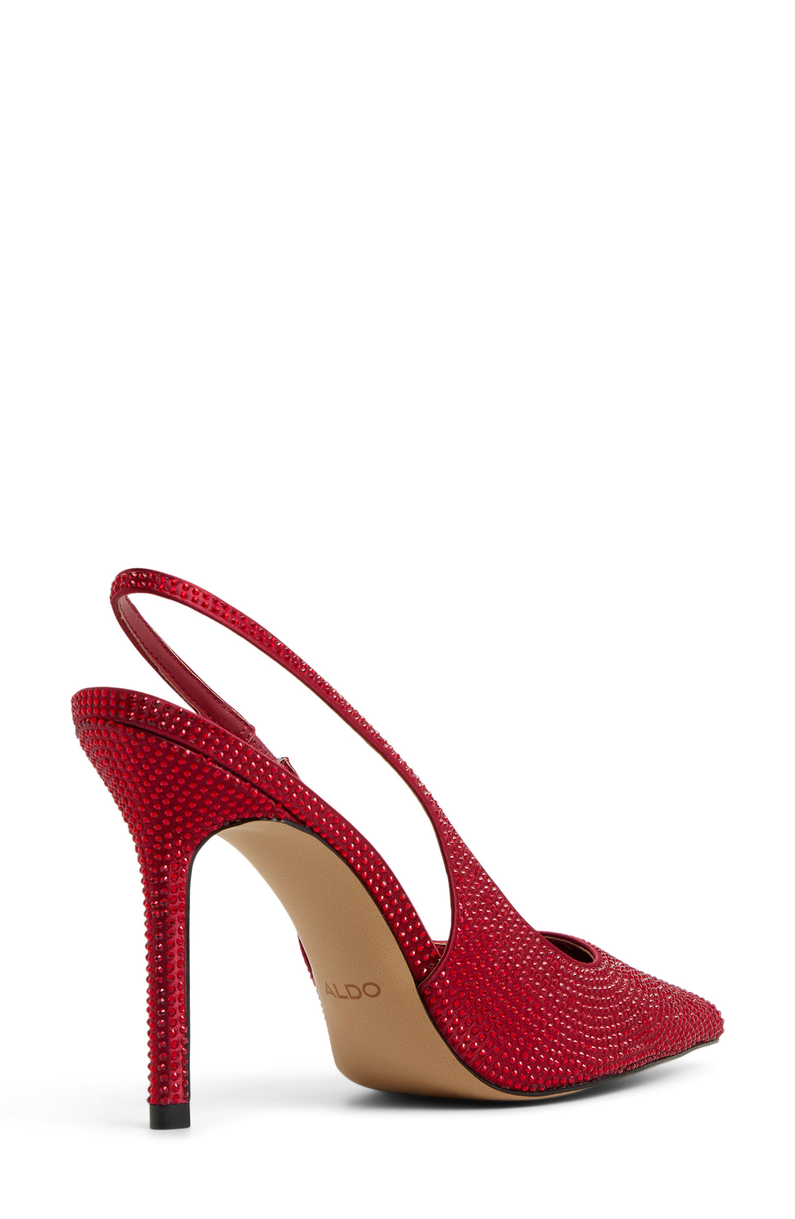 ALDO Lovebloom Slingback Pointed Toe Pump, Alternate, color, Dark Red