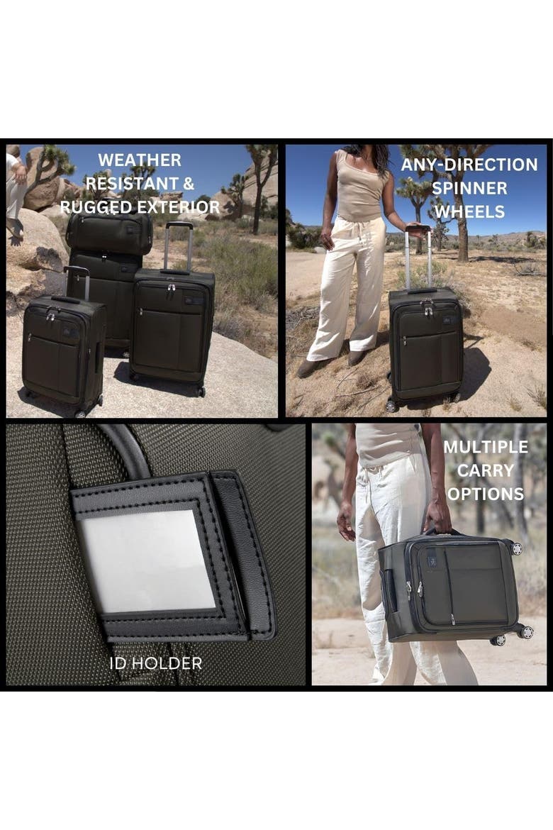 Sigma 7.0 Softside Expandable 24" Medium Checked Spinner Luggage, Alternate, color, Pine