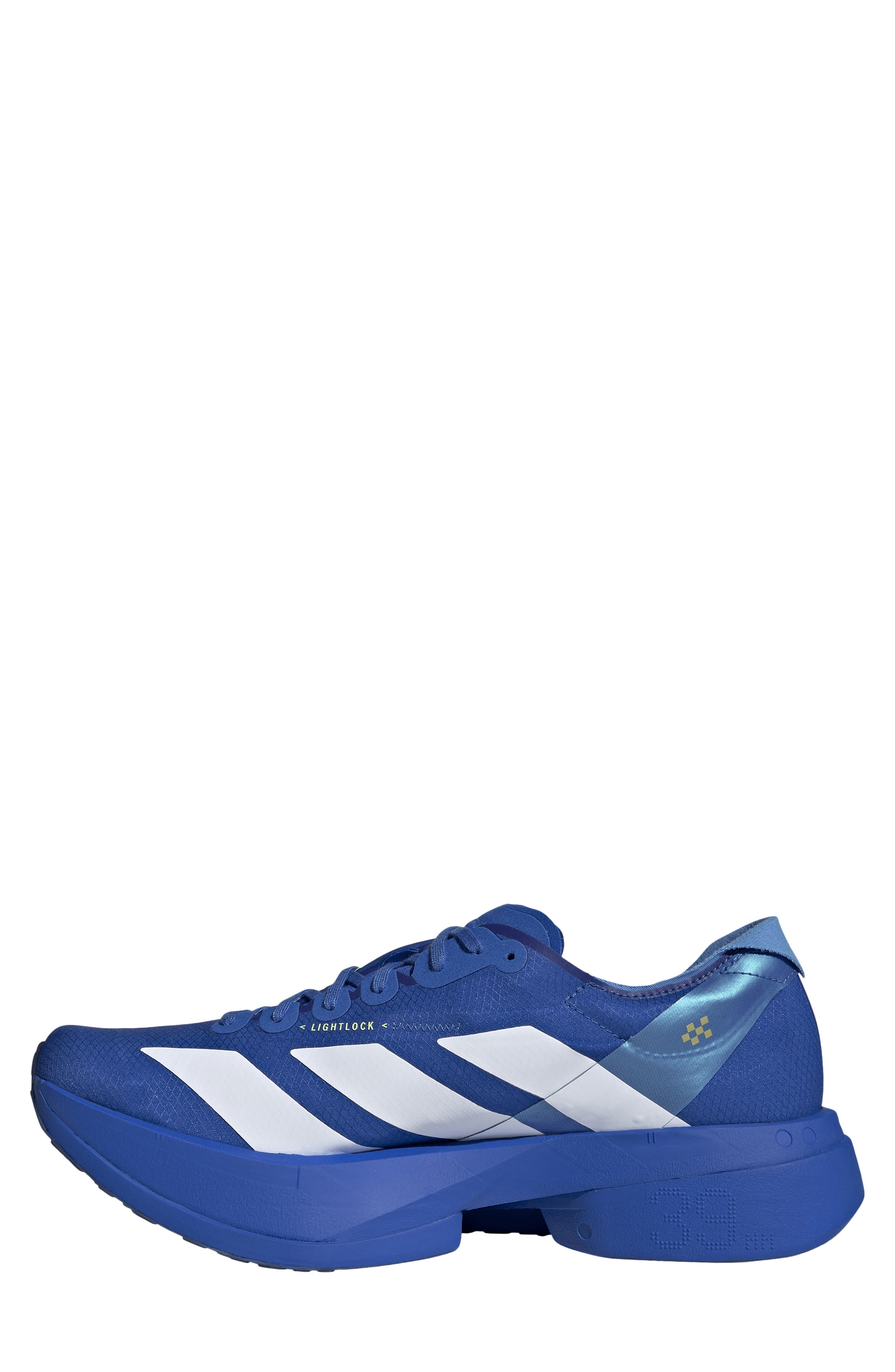 Adios 9 Pro 4 Running Sneaker, Alternate, color, BLUE/ WHITE/ LIME BURST