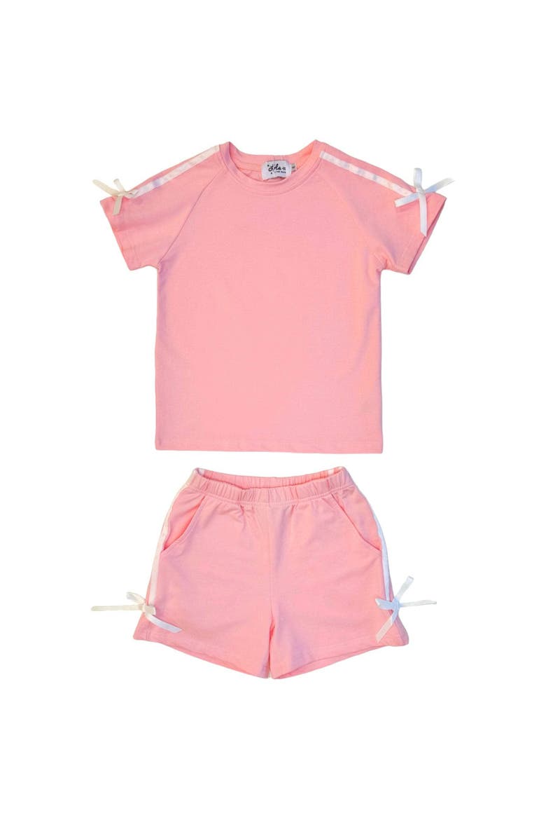 Sporty Bow Short Set, Main, color, PINK